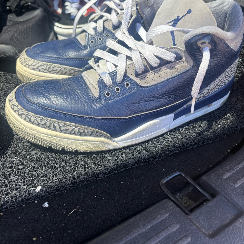 Jordan Blue and Gray Sneakers with Classic Air Design